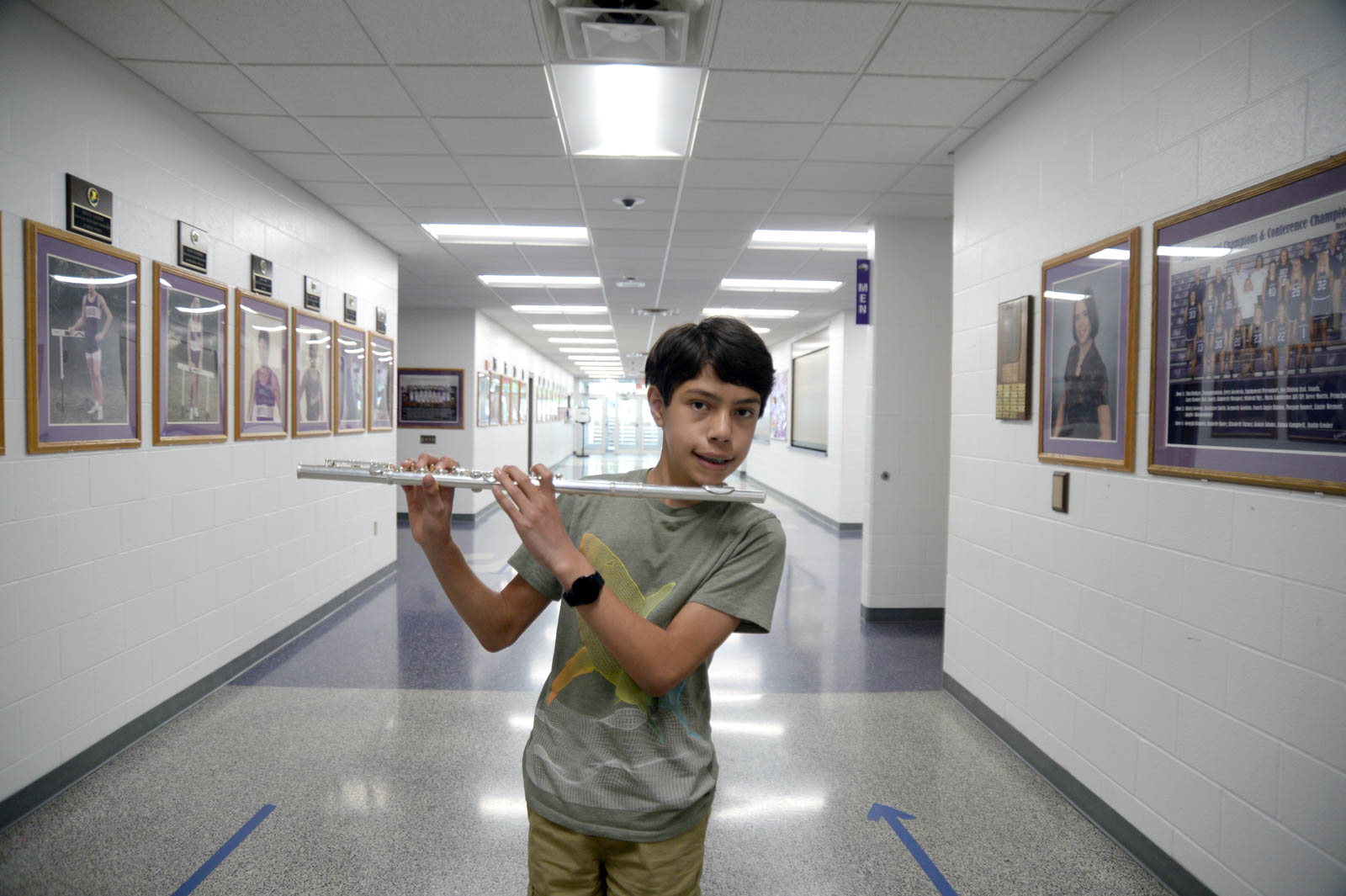 Male lanesville student with flute